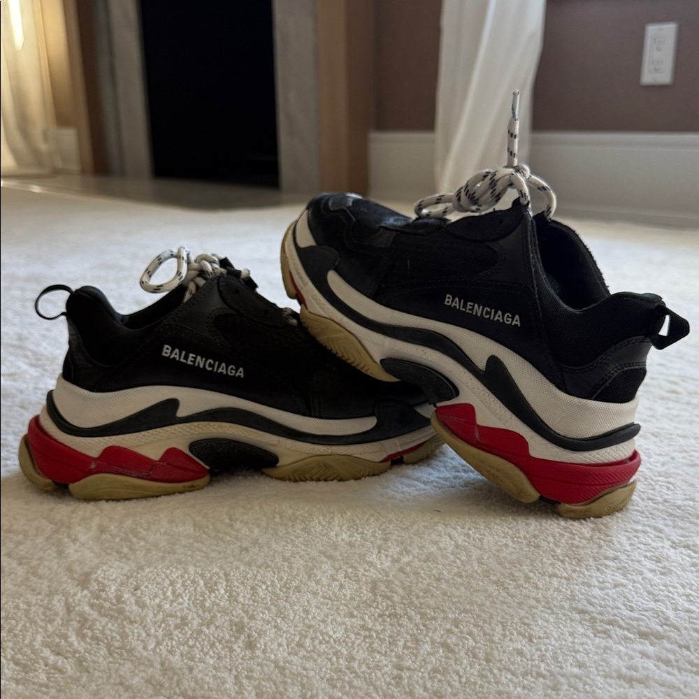 Balenciaga Black and Red Sneakers